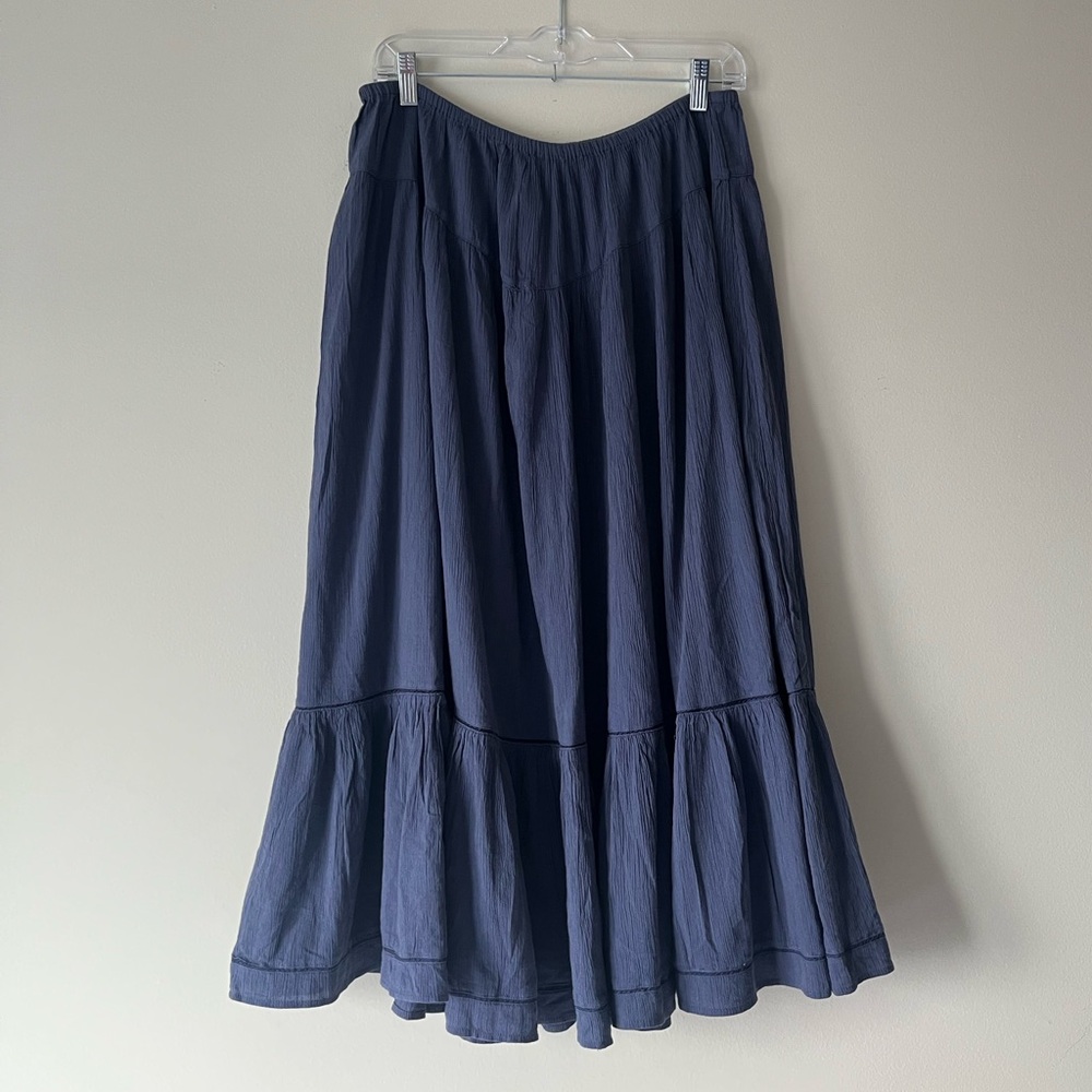 Aerie Indigo Flowy Maxi Skirt